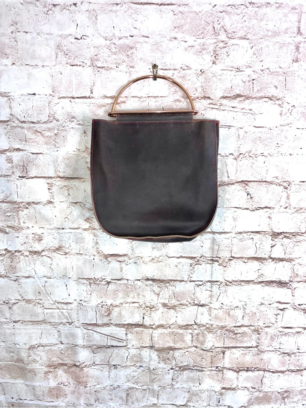 Just Cavalli Dark Brown Leather Top-Handle Satchel with Metal Accent - Picture 2 of 8